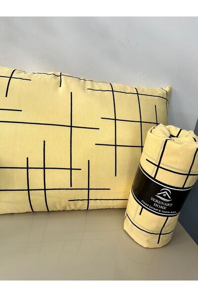 SERENART HOME طقم كارساف مطاطي مزدوج - 2 كيس وسادة 180x200