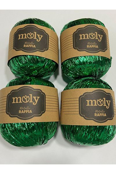 Moly Metallic Rafia Thread Set - 4 Pieces (4x50gr) Thread/Bag Thread/Metallic Thread