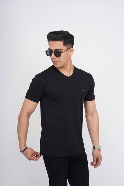 Est Estola Ανδρικό μπλουζάκι από βαμβακερό Lycra Slim Fit Slim Fit με λαιμόκοψη