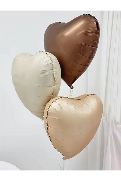 The Byzia Foil Balloon Heart Red 18 Inch 45CM BEIGE - CREAM - CHOCOLATE