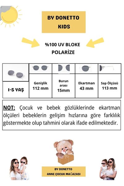 By Donetto New-unisex (1-5 Years) Polarized Transparent Children's Sunglasses