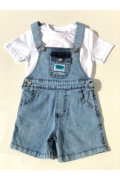 Dijitex Unisex Children's Denim Salopet T-shirt Combination - Jeans and Salopet Design