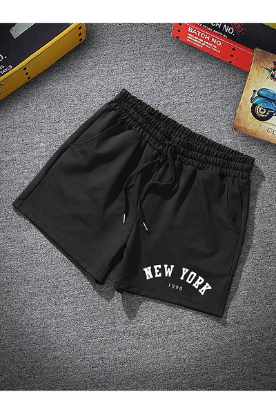 Mythologie 1998 New York - Pantaloni scurți scurti cu buzunar cu talie înaltă imprimați negru