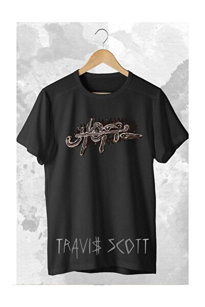 JoneBase تي شيرت قطني كبير الحجم مطبوع للجنسين من ترافيس سكوت