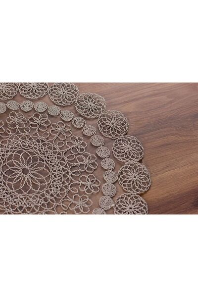 Tropikhome Embroidered Charger and Runner Set for 6 People - American Service 7 Piece Dowry Set