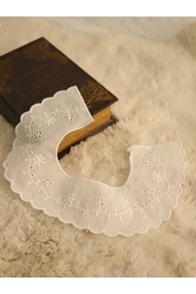 Parça Kumaş Dünyası Pamuk Nakışlı Yakalık