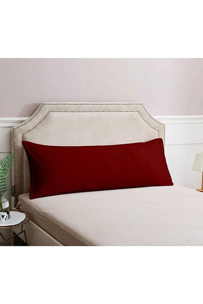 EVYA Fata de perna lunga decor 100% bumbac natural 50x135cm Fata de perna de maternitate Culoare Bordeaux