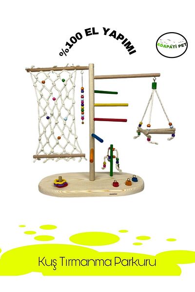 ADAPATİ PET Handmade Bird Climbing Platform Playground
