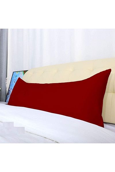 EVYA Fata de perna lunga decor 100% bumbac natural 50x135cm Fata de perna de maternitate Culoare Bordeaux