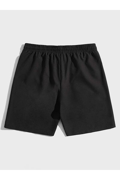 Mythologie Pantaloni scurți de vară din bumbac pieptănat cu palmier din California cu imprimeu negru - cu buzunar