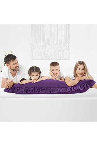 EVYA Φιλική προς το δέρμα Μαλακή 100% βαμβακερή μακριά μαξιλαροθήκη 50x135 cm Μωβ Διακοσμητική θήκη εγκυμοσύνης