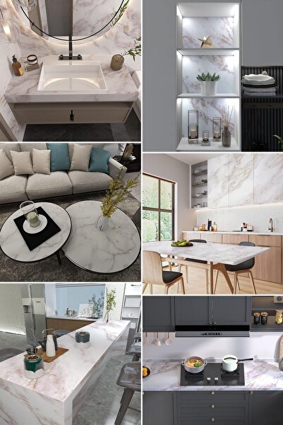 CNGZSHOP 5 метра x 60 см бял мрамор с водоустойчив самозалепващ се стикер за ...