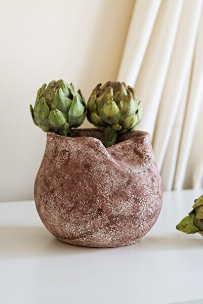 Beige & Stone Βάζο Oslo με ιδιαίτερη υφή σε καφέ απόχρωση