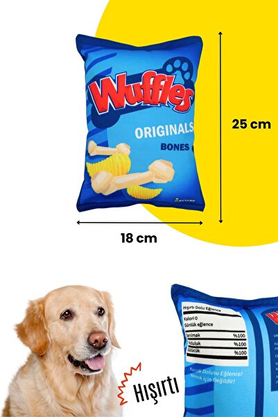 Havhav Wuffles Peluş Cips Hışırtı Sesli Köpek Oyuncağı Cips Şeklinde Ses Çıkaran Köpek Oyun Arkadaşı