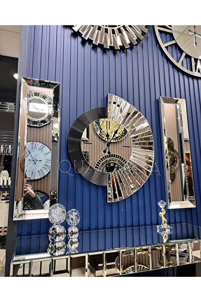 QUAL 3’lü 70 cm Yelpaze Saat ve 25*90 cm Aynalar Seti