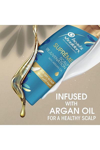 Head&Shoulders شامبو هيد اند شولدرز سوبريم ضد القشرة بزيت الأرغان لتجديد فروة الرأس الجافة 400 مل