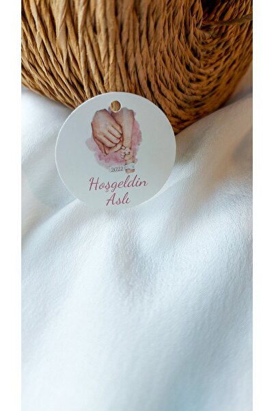 Çikoleyt Design Kişiye Özel Etiket - Hoşgeldin Doğum Etiketi - Kız Bebek (4x4...