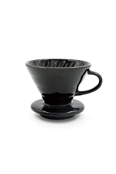 Grossberg Coffee V60 Dripper Siyah Ceramic Coffee Brewer