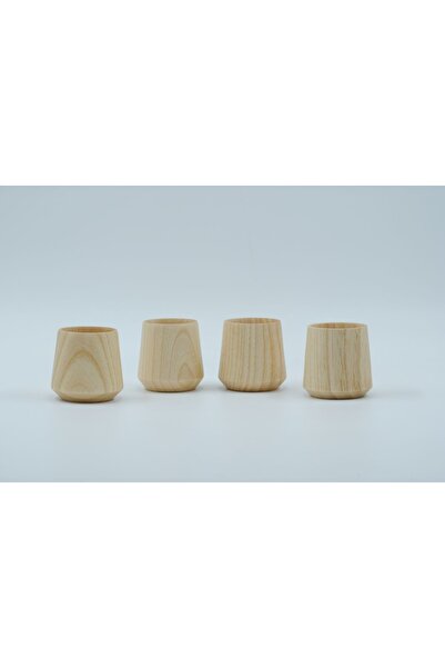 NATIVU Set of 4 Handmade Ash Wood Coffee Glasses