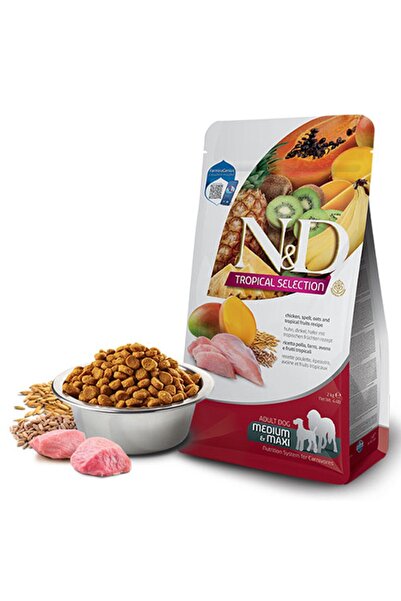 N&D Tropical Selection Tavuklu ve Tropikal Meyveli Orta ve Büyük Irk Yetişkin Köpek Maması 2 Kg