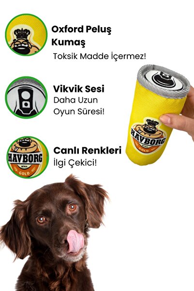 Havhav Peluş Kutu İçecek Köpek Oyuncağı Vikvik Sesli Köpek At Getir Oyuncağı