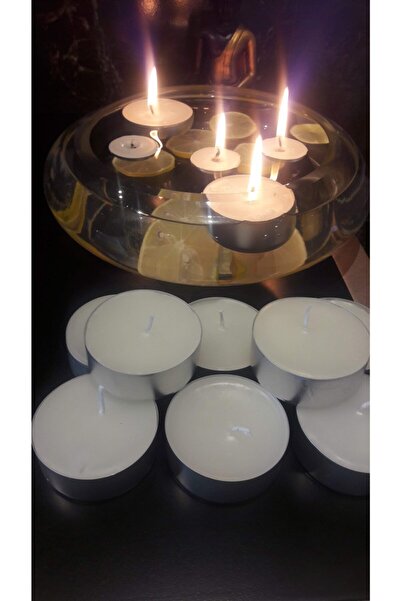 ABS Iv Candles 6'lı Beyaz Tealight Maxi Büyük Boy Mum