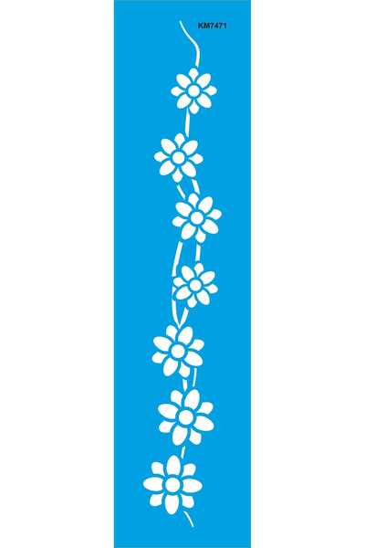 StencilSepeti Stencil Sepeti Kalın Malzeme Kenar Deseni Boyama Şablonu 20x80