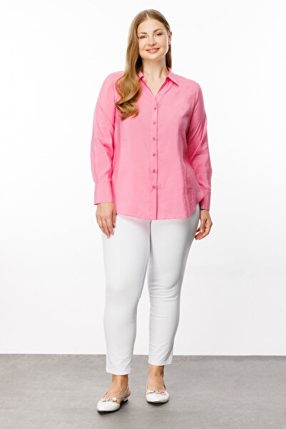 Ekol 1534 Model Long Sleeve Rosal Women's Shirt - Buttoned