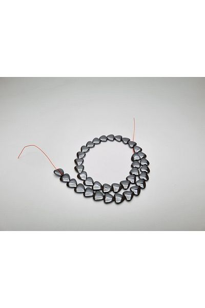 Yüksel Boncuk Πέτρα αιματίτη 12 mm - Σειρά από φυσική πέτρα Heart Cut