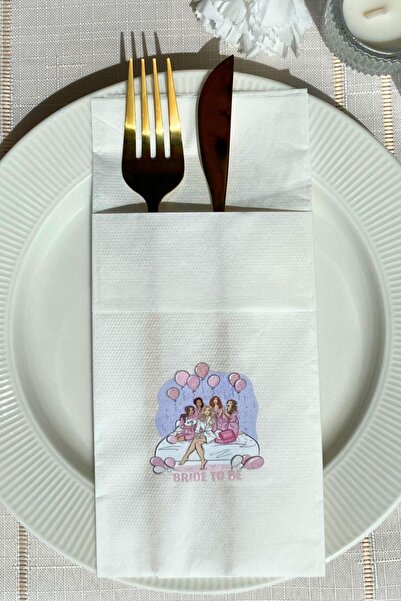loyderlena Cepli Bride To Be Baskılı Parti Peçetesi 40x40 Cm 12'li