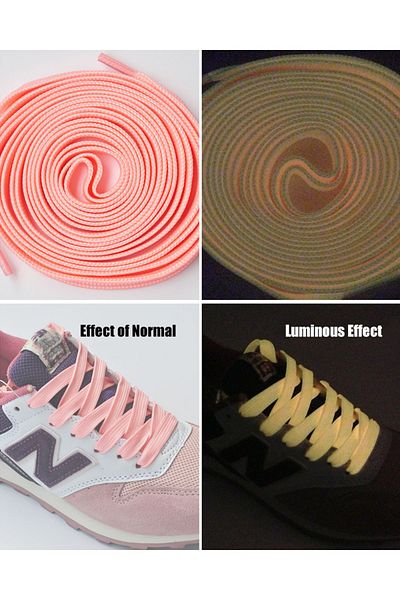 Butik Junisteps Glow-in-the-Dark Highlighter Flat Pink Children's Shoelaces