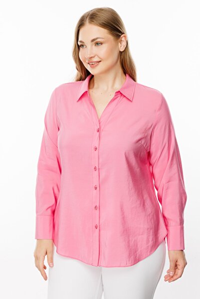 Ekol 1534 Model Long Sleeve Rosal Women's Shirt - Buttoned