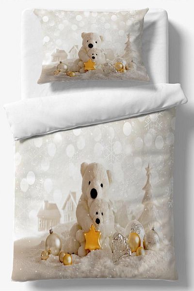 Else Dekor Σετ Παπλωματοθήκη μονής με 3D σχέδιο με Star Teddy Bear