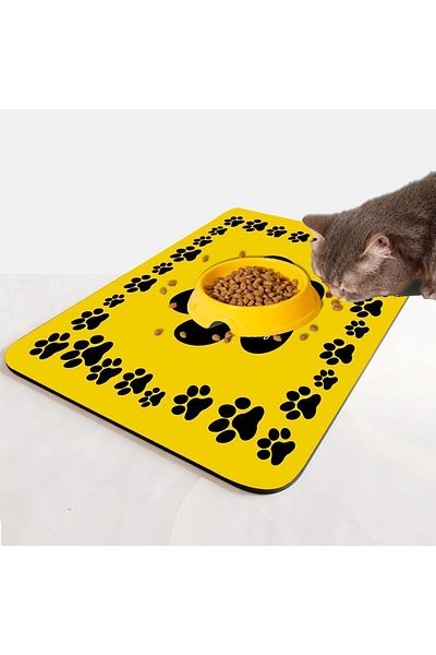 Else Dekor Else Cat Dog Food Water Pet Feeding Mat Mat Easy to Clean Absorbent Waterproof Base