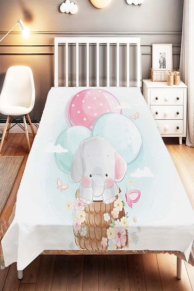 Else Dekor Fox Patterned Elephant Children's and Baby's Bedspread - Decorative