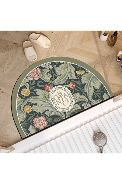 Else Halı Desenli Dekoratif Modern İç ve Dış Yarım Ay Kapı Önü Paspası