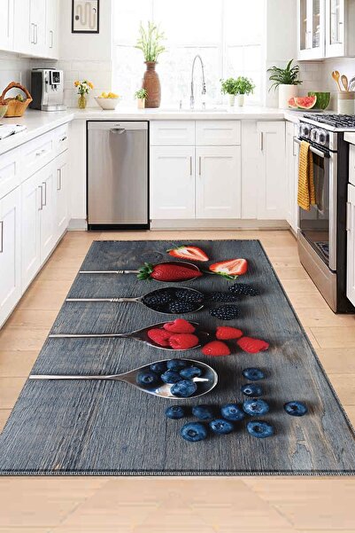 Else Halı Dekoratif Desenli Yıkanabilir Kaymaz Taban Mutfak Halısı Ds-43