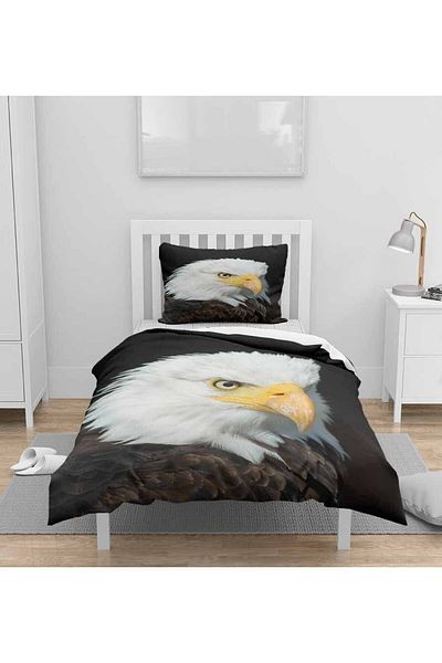 Else Dekor Σετ Παπλωματοθήκη μονής με 3D σχέδιο Eagle