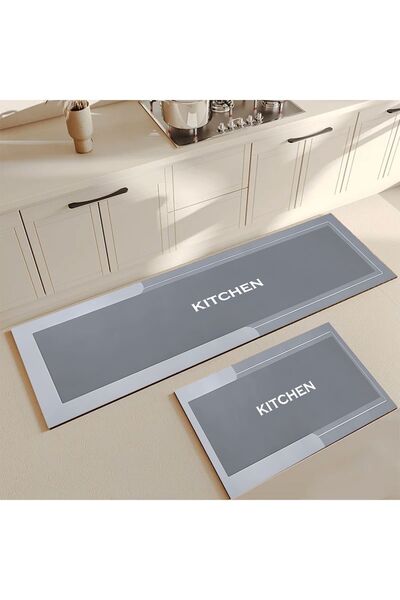 Else Dekor Else Dekoratif Kaymaz Taban Yıkanabilir Tezgah Önü Yolluk Paspas M...