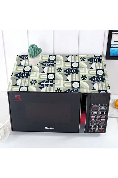 Else Dekor Green Navy Blue Patterned Microwave Oven Cover - 35x100cm