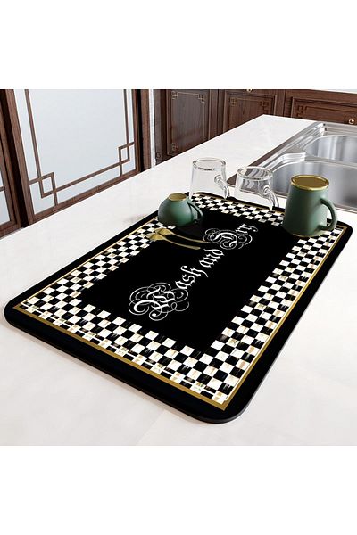 Else Dekor Countertop Dish Drying Mat Non-Slip Water Absorbent Drying Cloth Drying Cover Dsn-18