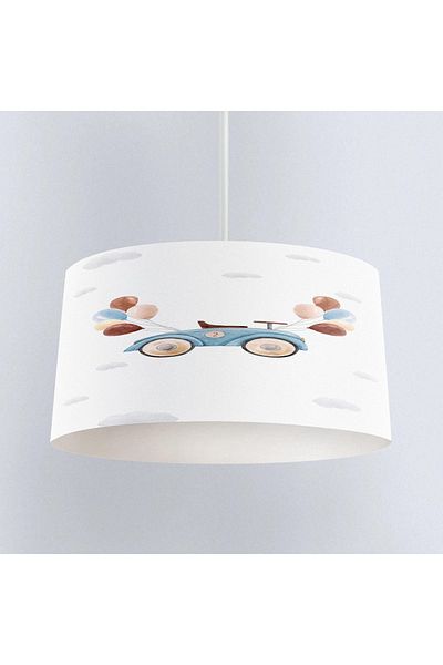 Else Halı Floral Patterned Children's Baby Room Pendant Lamp Chandelier with Sleepy Teddy Bear