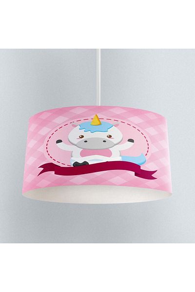 Else Dekor Pink Horse Patterned Children's Baby Room Pendant Lamp Chandelier
