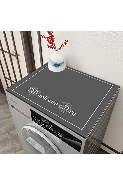 Else Halı Gri Kurutmalık Çamaşır Makinesi Örtüsü Koruma Matı Sıvı Geçirmez Ka...