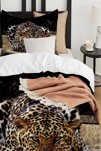 Else Dekor Комплект завивка за деца от памучен сатен и единична - с леопардов принт