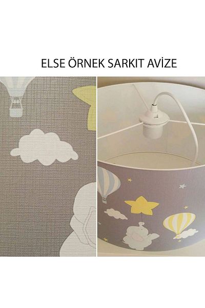 Else Dekor World Map Patterned Children's Baby Room - Pendant Chandelier