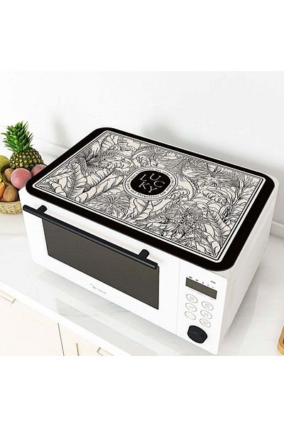 Else Halı Else Patterned Microwave Oven Cover Protector Non-Slip Base