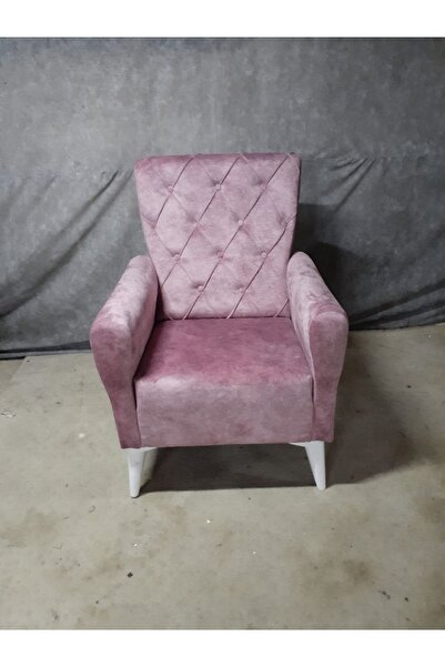 YUSE MOBİLYA VE AKSESUAR Berjer Kapitoneli Pembe - Beyaz