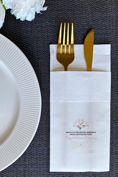 loyderlena Cepli Söz Nişan Düğün Peçetesi Airsoft 40x40 Cm 12'li