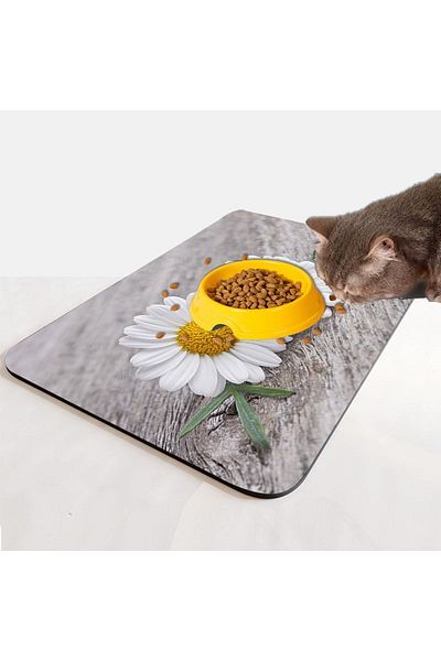Else Dekor Else Cat Dog Food Water Pet Feeding Mat Mat Easy to Clean Absorbent Waterproof Base